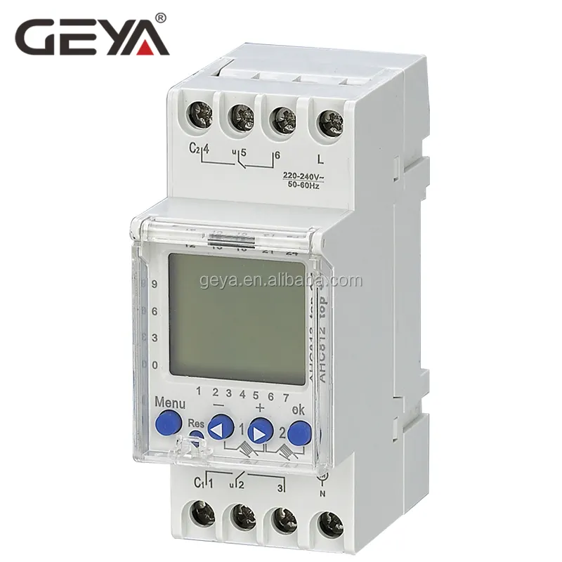 GEYA son tasarım programlanabilir aydınlatma dijital zamanlayıcı anahtarı THC822 16A Din ray 220V