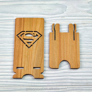 Di alta qualità su ordinazione naturale scrivania taglio laser di <span class=keywords><strong>legno</strong></span> supporto del telefono mobile - Product Image 3