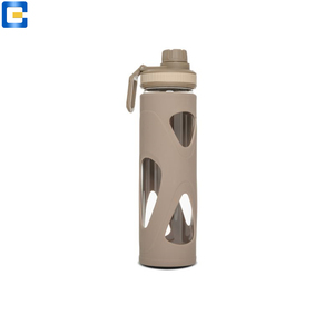 Private label di <span class=keywords><strong>vetro</strong></span> bere <span class=keywords><strong>bottiglia</strong></span> con silicone per le bevande gassate - Product Image 1