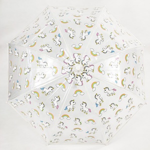 Adorable chaton noir et <span class=keywords><strong>licorne</strong></span> rêveuse <span class=keywords><strong>parapluie</strong></span> <span class=keywords><strong>transparent</strong></span> à long manche pour enfants - Product Image 3