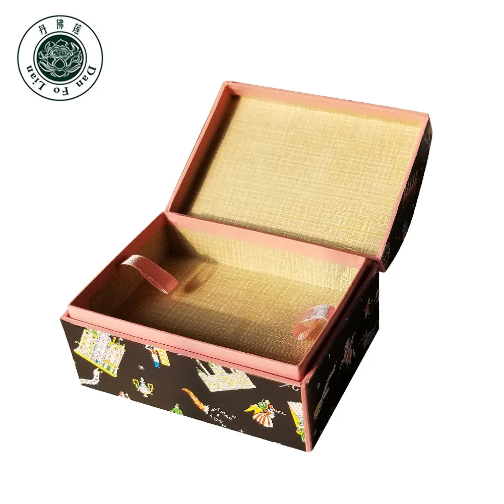 OEM large paper box for gift packaging black classical shape art and craft gift boxes