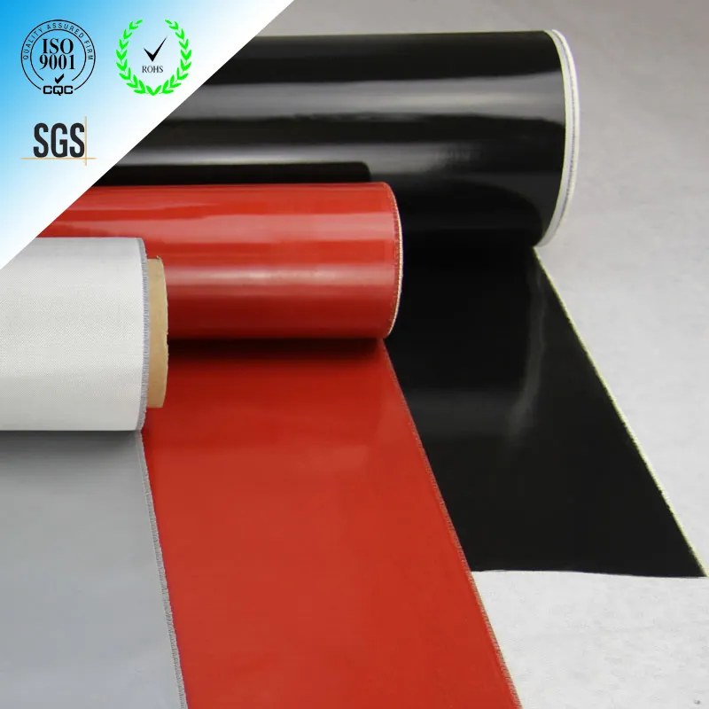 Heat and fire resistant material silicone coated fiber glass cloth