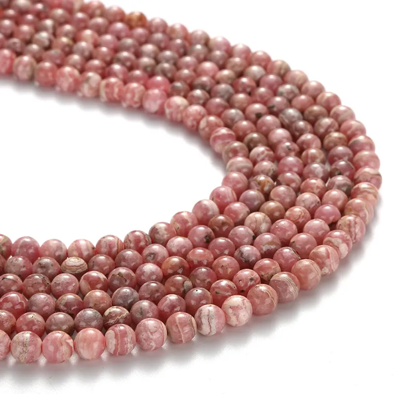 Perles en pierre naturelle de 8mm, magnifiques pierres Rhodochrosite pour la fabrication de bijoux, livraison gratuite