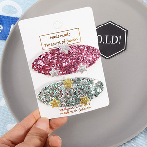 Bán buôn Thời Trang Sequin Ngôi Sao Năm Cánh Bobby Pin Đối Với Trẻ Em Tóc Clip Accesseries - Product Image 5