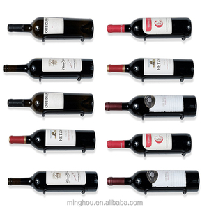 Portabottiglie da Parete per Singola Bottiglia Rivestito in Nero Personalizzato per Bottiglie di Vino Bordeaux - Product Image 1