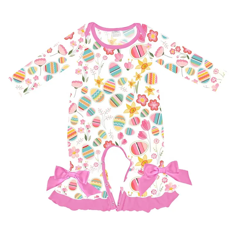 เสื้อผ้าเด็กทารกใหม่ชุดอีสเตอร์ทาสีไข่ออกแบบเสื้อผ้าเด็กน่ารักเสื้อผ้าเด็กRomperเด็ก