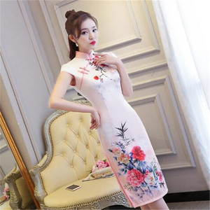2018 primavera moda china <span class=keywords><strong>tradicional</strong></span> <span class=keywords><strong>mujer</strong></span> chica señoras elegante alta división Cheongsam <span class=keywords><strong>Qipao</strong></span> - Product Image 3