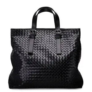 2023 New Fashion Mens Woven PU Leather Messenger Bags Handbag