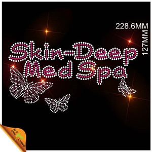 <span class=keywords><strong>Letras</strong></span> rosadas y Corea mariposa Fix AA Rhinestone caliente del adorno - Product Image 1