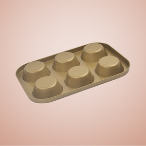 BAKEST di piccola dimensione 6 fori <span class=keywords><strong>oro</strong></span> antiaderente torta della vaschetta di cottura - Product Image 2