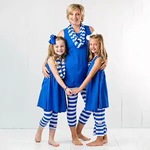 Повседневная трикотажная хлопчатобумажная одежда для мамы и дочки, семейная одежда, подходящая одежда для мамы и дочки
