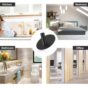 Toallero de Pared Negro, Ganchos Autoadhesivos Cuadrados para Baño, Ganchos de Acero Inoxidable - Product Image 6