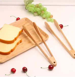 Good品質Kitchen Tools Bamboo Salad Cake Snack Clip Grip Bread Tongs