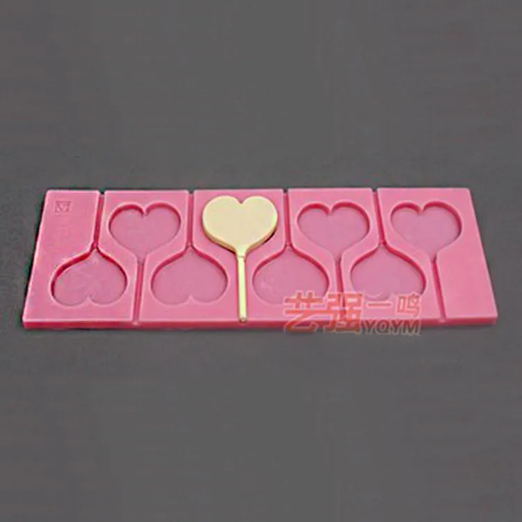 Silicone Heart Shape Lollipop Mold Odourless Silicone Lollipop Mold Food Grade Silicone Mold