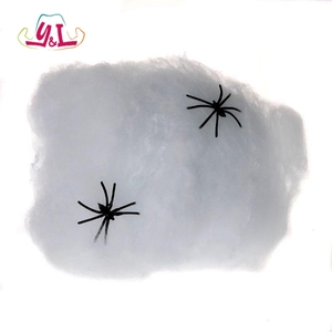 Toile <span class=keywords><strong>d</strong></span>'araignée en coton extensible amusante pour Halloween avec 2 araignées en plastique - Product Image 5