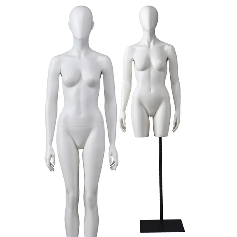 Abstract Gezicht Mooie Bochtige Half Bovenlichaam Glasvezel Dummy Egghead Petite Vrouwelijke Mannequin