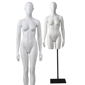 Abstract face beautiful curvy half upper body fiberglass dummy egghead petite female mannequin