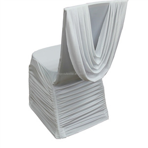 New Style of Wedding White Spandex Banquet Chair Cover with Valance