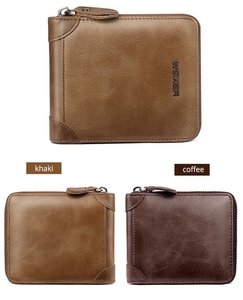 Portafoglio Retrò da <span class=keywords><strong>Uomo</strong></span> WEIXIER in Pelle, Borsellino Corto con Cerniera, Porta Carte, Fermasoldi, Portafoglio Maschile di Alta Qualità - Product Image 4