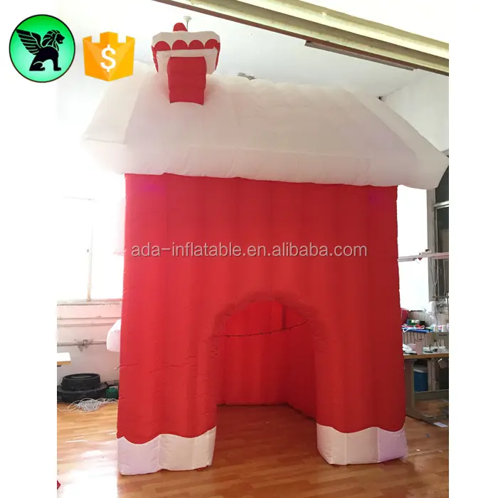 Tente gonflable Igloo de noël, décoration de maison gonflable de père noël personnalisée, dôme de noël gonflable 3X3 A1052