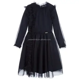 Robe en tulle pour petites filles, en tissu, motif pur, style décontracté, vêtements boutique, automne