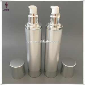 120ml vacíos de lujo sin aire botella cosmética de plata - Product Image 4