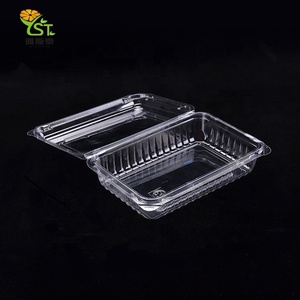Clear Food Packaging Boxes Disposable Plastic Folding Container