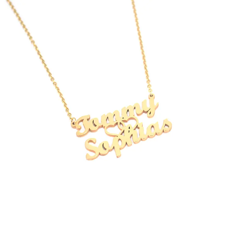 Manufacture Custom Personalised Gold Name Necklace With 2 Names