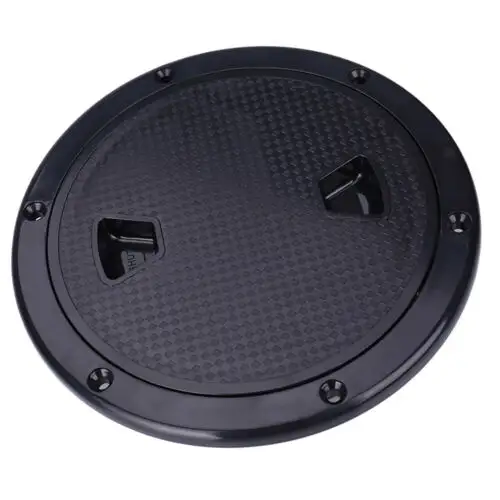 6" Round Black Screw-out Inspection Access Hatch Cover Deck Plate for Boat Kayak