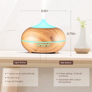 Palo Chine Bois <span class=keywords><strong>de</strong></span> Pulvérisation À Ultrasons Spa <span class=keywords><strong>Brume</strong></span> <span class=keywords><strong>Diffuseur</strong></span> Avec Tir Lumières Pour La Maison - Product Image 2