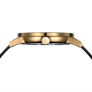 Orologio di Moda Bauhaus Charm con Movimento Miyota, Vetro Zaffiro Curvo, Cassa in Acciaio Inossidabile Dorato Lucido, Cinturino in Gomma/Nylon <span class=keywords><strong>Italiano</strong></span> - Product Image 2