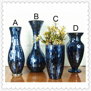 Centrotavola Artigianale <span class=keywords><strong>con</strong></span> Vaso in Vetro a Mosaico e Portacandele in Vetro a Mosaico per Matrimoni - Product Image 5