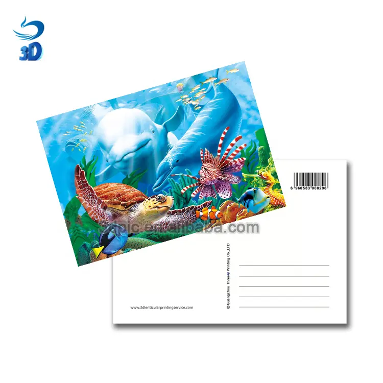 New Design lenticular 3d postcard 3d hologram card customized lenticular postcard