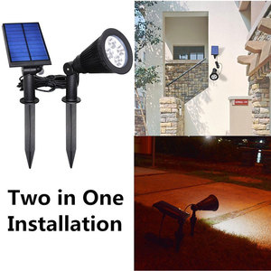 2-in-1 Solar Powered IP65 LED <strong>Outdoor</strong> Garden Landscape Lighting Auto <strong>Light</strong> 8-10 Hours Wall In-Ground Plastic <strong>Lights</strong> <strong>Bulb</strong> - Product Image 2