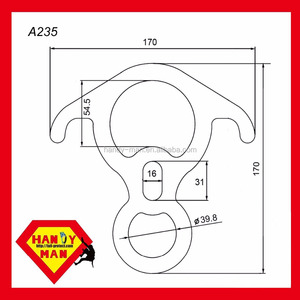 Descensor en Forma de 8 de Aleación de Aluminio Forjado, Fabricante OEM/ODM de Taiwán, para Cuerda de 8-13 mm, 25 kN - Product Image 4