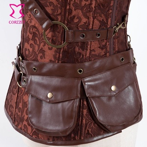 Corzzet Pirate Costume Retro Corset With Chest Belt Pouch Buckle Shrug Steampunk Convention Party <strong>Renaissance</strong> Festival <strong>Clothing</strong> - Product Image 4