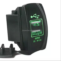 Interrupteur à bascule USB universel pour voiture avec double port USB et lumière LED, modèle SNYX35, remplacement pour utilisation marine/caravane/bus