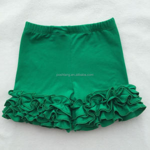 Ampia Disponibilità all'Ingrosso di Pantaloncini con Volant per Bambine, Design Estivo in <span class=keywords><strong>Cotone</strong></span> con Triplo Volant, Pronto per la Spedizione - Product Image 3