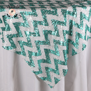 Fantaisie <span class=keywords><strong>Blanc</strong></span> et <span class=keywords><strong>champagne</strong></span> sequin chevron couverture <span class=keywords><strong>de</strong></span> table <span class=keywords><strong>de</strong></span> mariage - Product Image 4