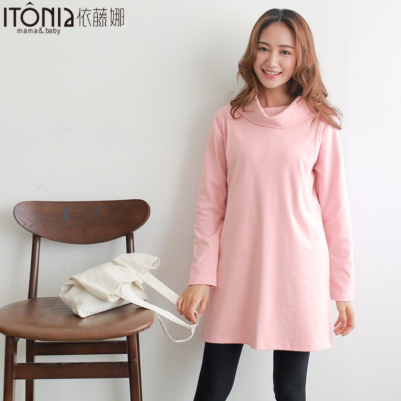 Оптовая продажа коротких платьев с высоким воротом для беременных женщин для грудного вскармливания