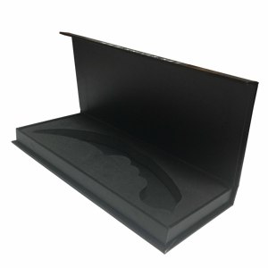 OEM customize hard cardboard matte black magnetic close paper gift packing box with cut out EVA/ Foam insert