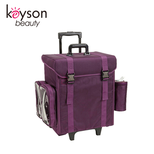 Factory Wholesale Rolling Nylon <strong>Makeup</strong> <strong>Case</strong> Trolley Travel Cosmetic Train <strong>Cases</strong> <strong>on</strong> <strong>Wheels</strong> OEM Soluyion - Product Image 4