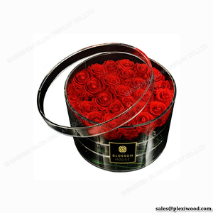 Özel Yuvarlak Çiçek Kutu Kalıcı Gül Kutusu Şeffaf Akrilik Çiçek Kutusu - Product Image 6