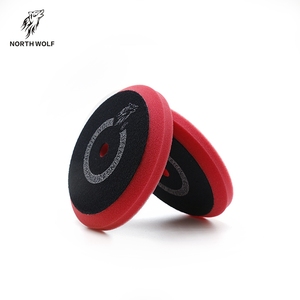 5 inches finishing polish pad ultra soft red waxing auto detailing applicator sponge polishing pads
