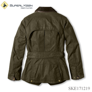 Vêtements de chasse OEM vente en gros veste de terrain pour femmes veste de chasse en coton <span class=keywords><strong>ciré</strong></span> - Product Image 4