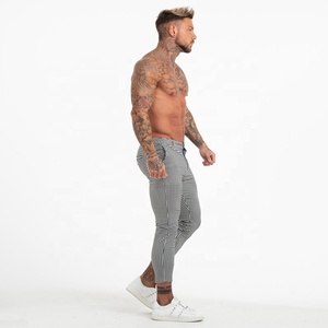 Pantalones a Cuadros Gingtto Súper Elásticos para Adolescentes, Corte Slim, Tipo <span class=keywords><strong>Chino</strong></span>, Pantalones Casuales para Hombre - Product Image 4