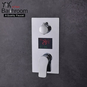 Khai bình Giấu nhiệt độ lượng mưa vòi hoa sen LED thông minh kỹ thuật số treo tường mixer phòng tắm vòi sen vòi - Product Image 5