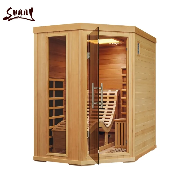 Hemlock Sauna Met Relax Stoel Hoek Ontwerp Infrarood Sauna Cabine