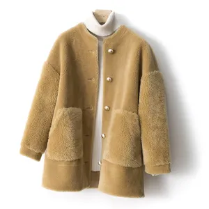 Casual Style Thick Warm Women Fashion Sheep Jacket Wholesale Wool Blend Teddy Fake Faux Fur Coat