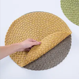 Mới PP Dây Dệt Mat Nhà Bếp Bữa Tối Handmade Pad Trẻ Em Bàn Tròn Dệt Placemat